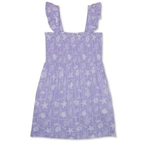 Wonder Nation Girls Lilac Bud Smocked Bodice Dress Size (7-8) NEW